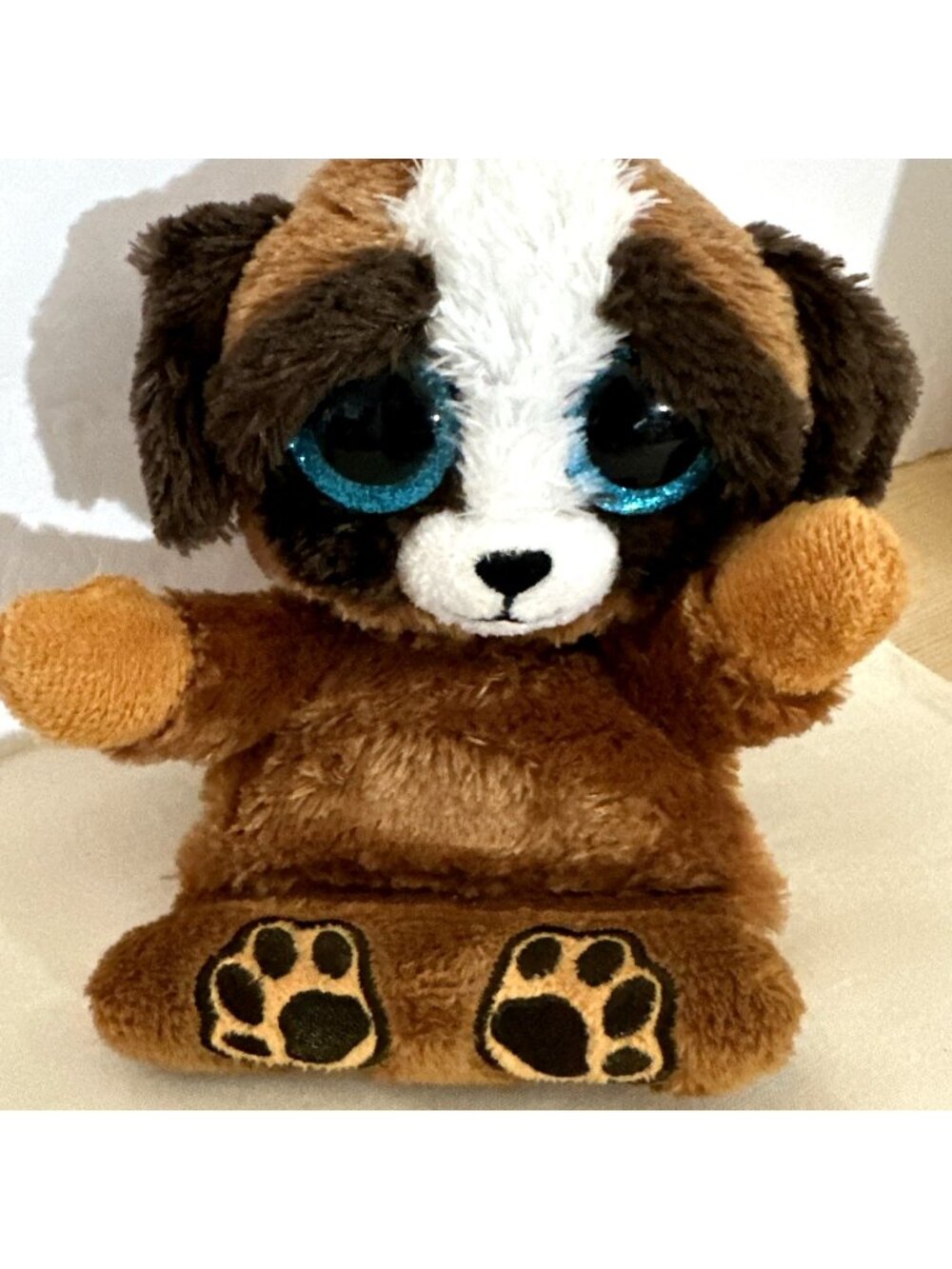 Ty Beanie Dog Plush Peek-A-Boos Phone Holder Adorable Pup